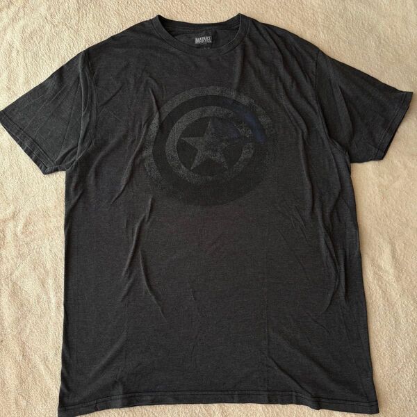 【古着】XL MARVEL キャプテン・アメリカ Tシャツ 大きめ 個性的 星柄 半袖 グレー