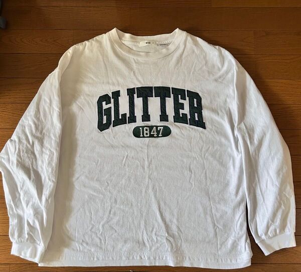 ロンT 長袖Tシャツ カットソー ロゴ ホワイト 白