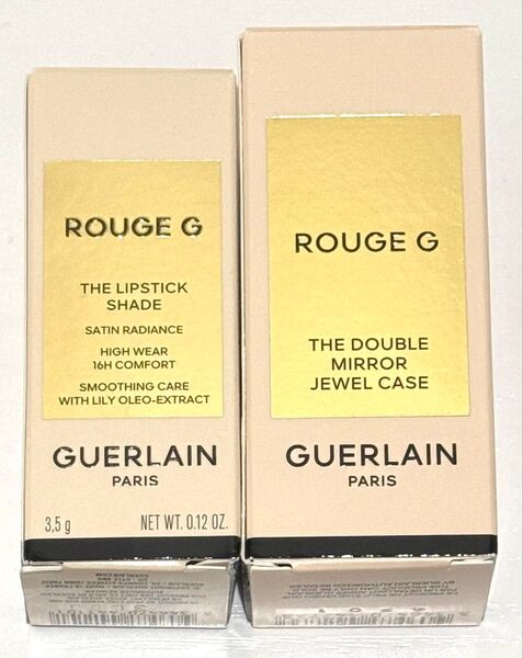 新品未使用 GUERLAIN ゲラン ルージュ ジェ 08 LE NU & ダブルミラー付きリップケース CHERRY PETAL