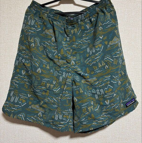 名作 レア patagonia バギーズ ショーツ パタゴニア ロング 7インチ Katahdin Trek Piki Green