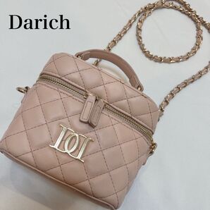 【Darich】ダーリッチ キルティングスクエアミニバッグ バニティ ピンク