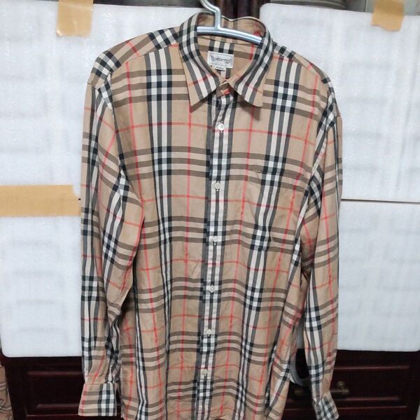 Burberry バーバリー ノバチェックシャツ ベージュヴィンテージ柄馬ホワイトレア希少