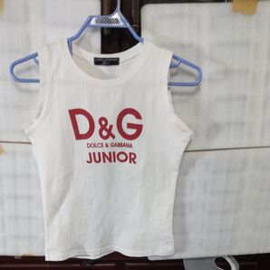D&G JUNIOR ノースリーブTシャツ ホワイト現状販売
