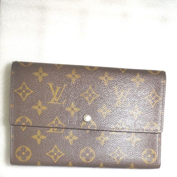 LOUIS VUITTON ルイヴィトン モノグラム 長財布 ブラウン廃盤品激レアジャンク現状販売