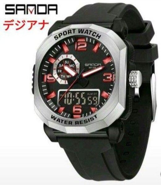 ★■ 新品 SANDA デジアナ メンズ腕時計