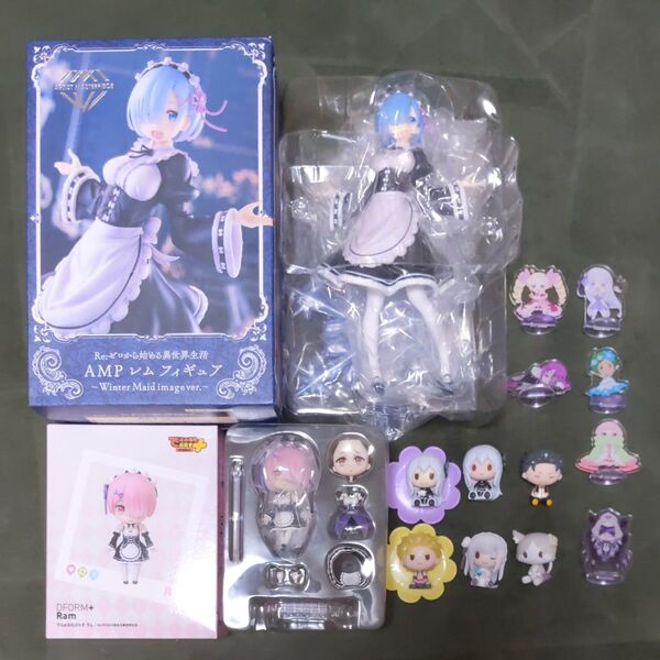 【開封品】Re:ゼロ フィギュア ちょこのっこ アクスタ まとめ売り リゼロ レム ラム エミリア スバル