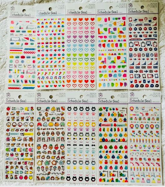マインドウェイブ、スケジュールシール10枚セットです手帳 デコレーション まとめ売り