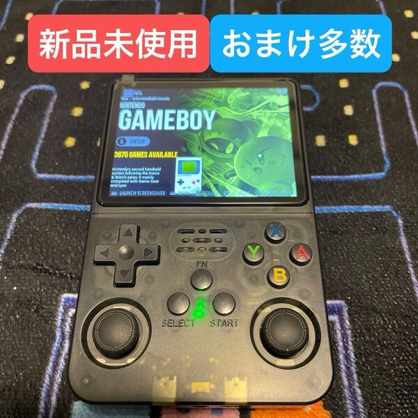 週末特価 新品 未使用 R36S 64GB ブラック 豪華セット ケース付き エミュレータ レトロ ゲーム機 e9