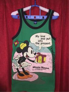  free shipping * old clothes * Minnie Mouse * tank top * black green M* Disney * present * possible love 