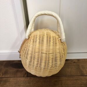 美品★JENNE★球デザインまん丸カゴバッグ★レアデザイン
