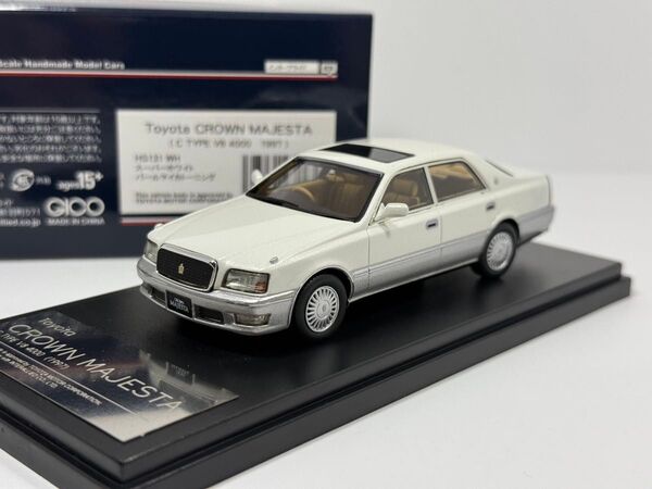 中古品 1/43 トヨタ クラウン マジェスタ C type V8 4000 1997 スーパーホワイトパールマイカトーニング