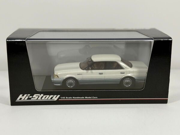 新品未開封品 1/43 ハイストーリー クラウン ロイヤルサルーンG V8 4000 1991年 ホワイトパールマイカトーニングG