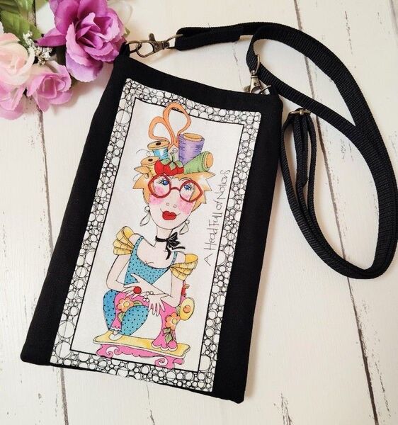 ハンドメイド スマホショルダー少し大きめサイズ☆ロラライハリスSew Curious