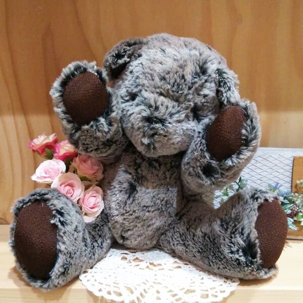 もふ郞さん 親ぐま クマ テディベア ぬいぐるみ ふわもこぬいぐるみ 手縫いハンドメイド