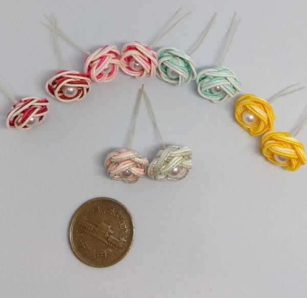 水引細工 カメリア11 お花 パーツ ハンドメイド