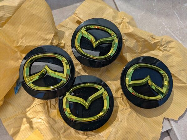 MAZDA 純正センターホイールキャップ re-works イエロー塗装 MAZDA3 CX-30 CX-5 CX-60 CX-8