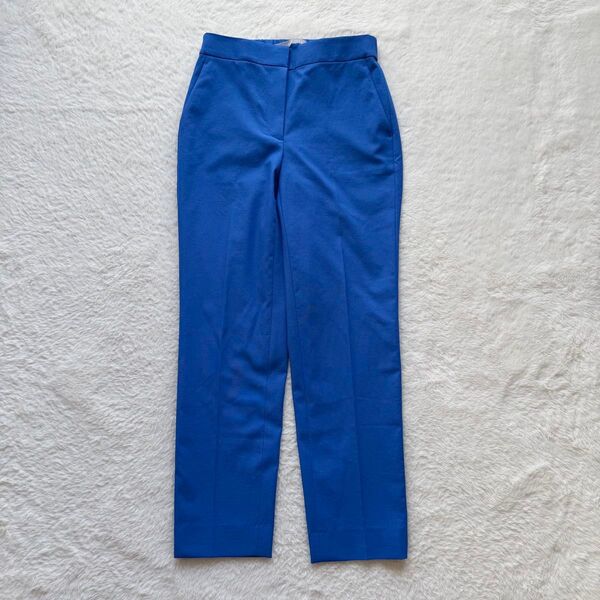 【美品】24SS theory luxe イージーテーパードパンツ 34 ブルー ストレッチパンツ スラックス