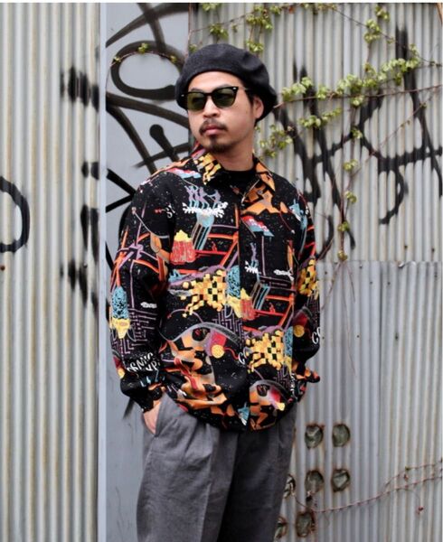 RADIALL ラディアル アロハシャツ 長袖 ブラック