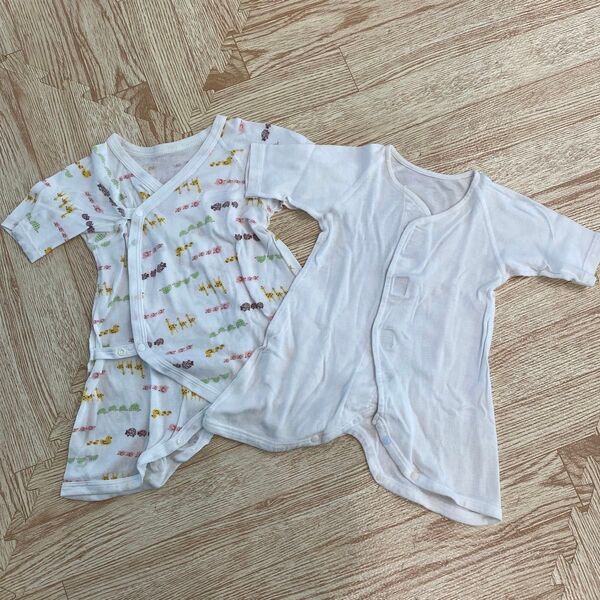 2枚セット コンビ アカチャンホンポ ベビー肌着 新生児 赤ちゃん 肌着 出産準備 長肌着 白 コンビ肌着