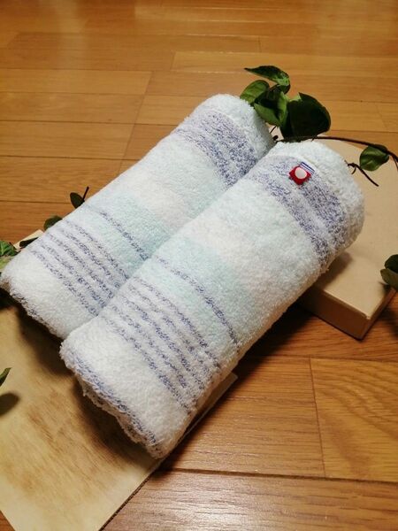 今治ブランド フェイスタオル2枚 ブルーストライプ 34x75cm