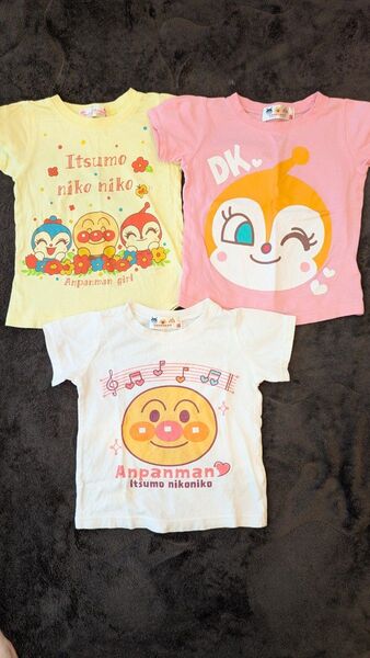 アンパンマン ドキンちゃん コキンちゃん 半袖Tシャツ Tシャツ 女の子 キッズ 半袖 カットソー 3枚セット