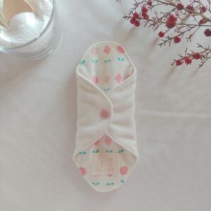 【布ナプキン】無添加コットンフランネル ピンクの花柄 18cm 6層仕立て 1枚