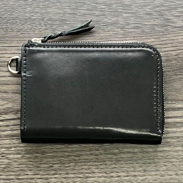 【LZMWPN-T1】L字ファスナー ミドルウォレット ブラック 財布 ミニ財布 コンパクト コインケース 本革 牛革