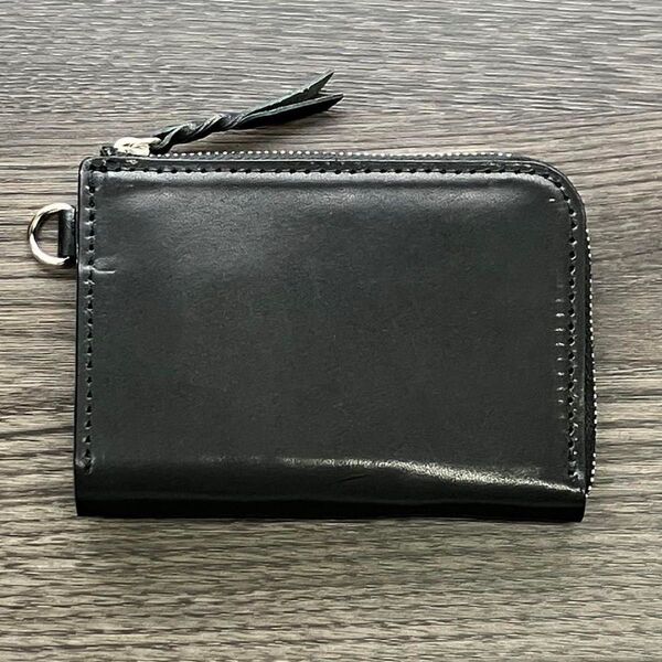 【LZMWPN-T1】L字ファスナー ミドルウォレット ブラック 財布 ミニ財布 コンパクト コインケース 本革 牛革