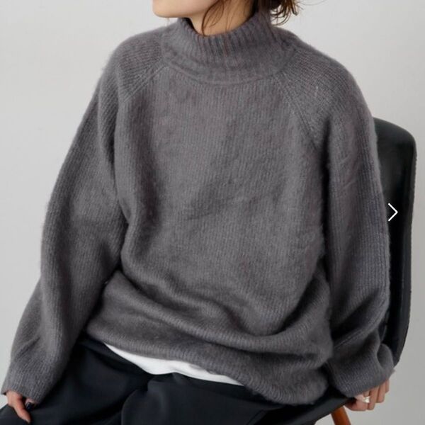 美品 PUAL CE CIN ハイネック起毛ニットチュニックプルオーバー