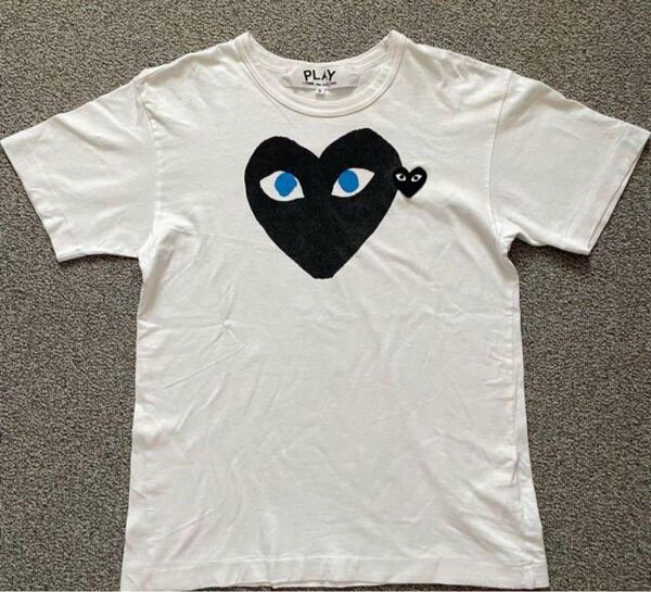 コムデギャルソン プレイ Tシャツ sサイズ ホワイト 半袖 白 COMME des GARCONS PLAY プリント