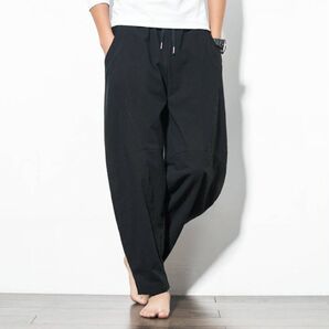 夏用 サルエルパンツ メンズ 薄手 ワイド テーパード おしゃれコーデに