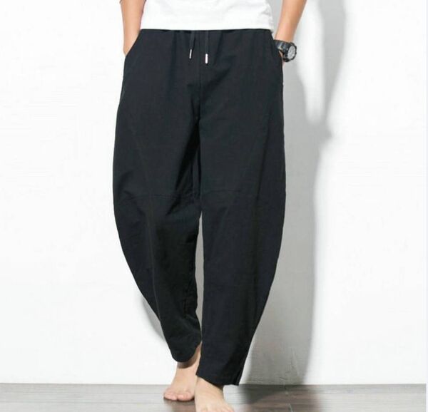 メンズ サルエルパンツ ワイドパンツ ゆったりシルエット 通気性抜群