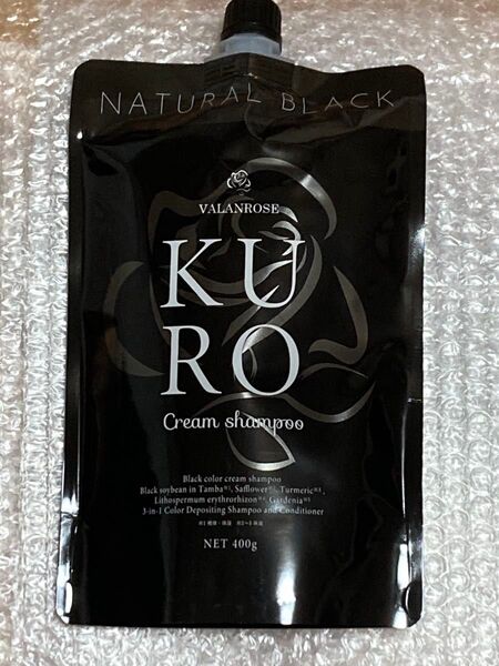 新品未開封白髪染め シャンプー バランローズ KUROクリームシャンプーナチュラルブラック400g1個