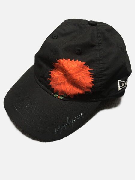 【稀少・良品】ヨウジヤマモト プールオム ニューエラ/ダリア 花柄/コラボ/9thirty/キャップ 帽子/ブラック 黒