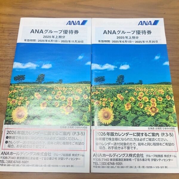ANAグループ優待券 2冊