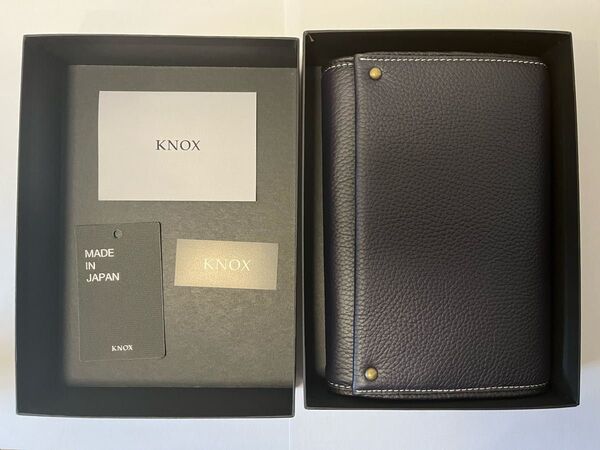 【新品・未使用】KNOX 包み込む システム手帳 ノックス 紺 Kon