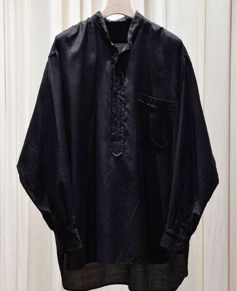COMOLI 25SS ウールシルクプルオーバーシャツ サイズ2