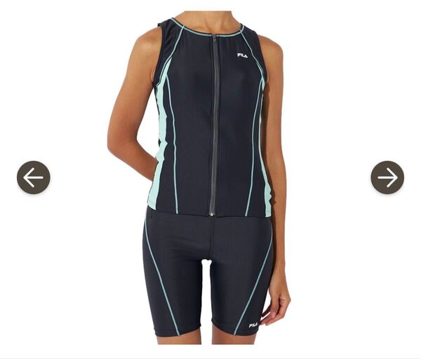 未使用フィラ(FILA)(レディース)フィットネス水着 レディース 配色フルジップセパレートサイズ:3L 3132026-GMT