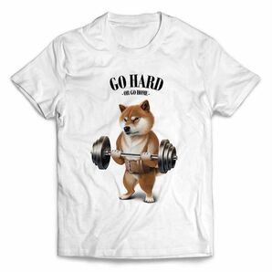 柴犬 しばいぬ 筋トレ ウエイトリフティング バーベル ジム 半袖 Tシャツ メンズ レディース キッズ プリント