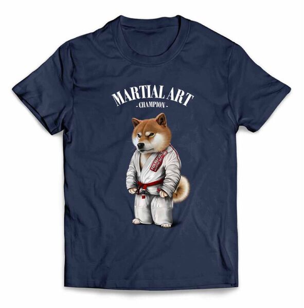 柴犬 しばいぬ 武道 柔道 空手 合気道 チャンピオン 半袖 Tシャツ メンズ レディース キッズ プリント