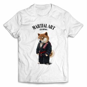 柴犬 しばいぬ 柔道着 空手 合気道 武道 筋トレ チャンピオン 半袖 Tシャツ メンズ レディース キッズ プリント