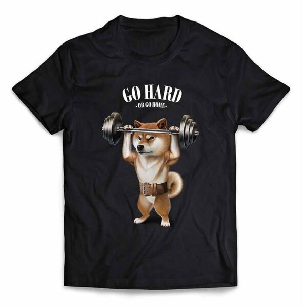 柴犬 しばいぬ 筋トレ ウエイトリフティング バーベル ジム 半袖 Tシャツ メンズ レディース キッズ プリント