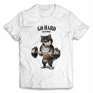 黒柴 柴犬 しばいぬ 筋トレ ウエイトリフティング バーベル ジム 半袖 Tシャツ メンズ レディース キッズ プリント