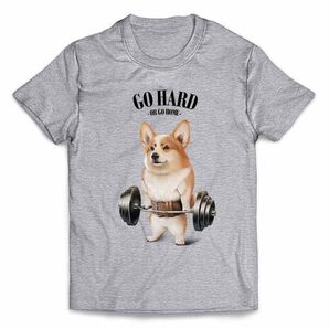 ウェルシュ・コーギー 犬 いぬ 筋トレ ウエイトリフティング バーベル ジム 半袖 Tシャツ メンズ レディース キッズ プリント