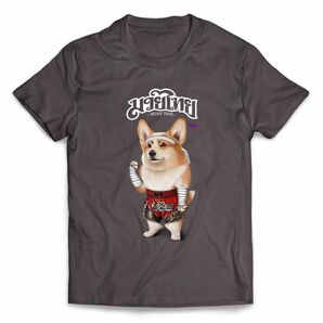 ウェルシュ・コーギー 犬 いぬ ムエタイ キックボクシング ジム 半袖 Tシャツ メンズ レディース キッズ プリント