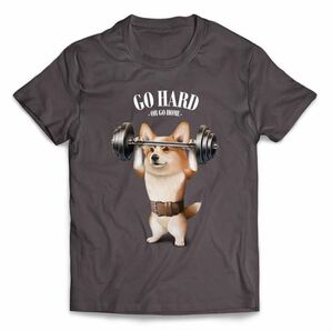 コーギー 犬 いぬ 筋トレ ウエイトリフティング バーベル ジム 半袖 Tシャツ メンズ レディース キッズ プリント