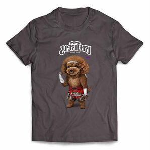 プードル 犬 いぬ ムエタイ キックボクシング チャンピオン 筋トレ ジム 半袖 Tシャツ メンズ レディース キッズ プリント