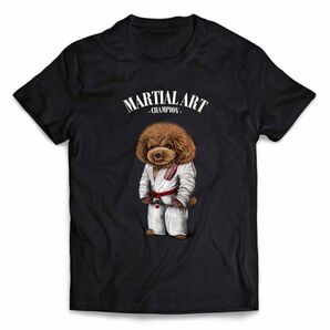 プードル 犬 いぬ 武道 柔道 空手 合気道 チャンピオン 半袖 Tシャツ メンズ レディース キッズ プリント