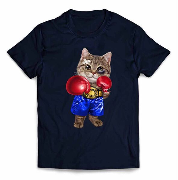 ボクシング 猫 ねこ ジム チャンピオン 半袖 Tシャツ メンズ レディース キッズ プリント