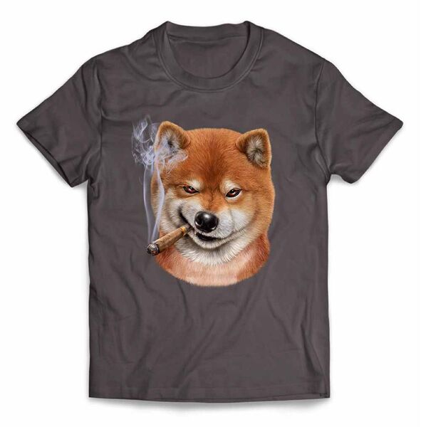 タバコ 柴犬 しばいぬ 犬 半袖 Tシャツ メンズ レディース キッズ プリント